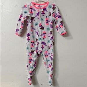 Carter's White and Pink Superhero Print One Piece
